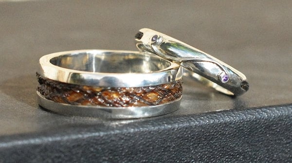 His & Hers Pferdehaar Eheringe, Trauringe, 9Ct Gold Roségold Gelbgold Weißgold His & Hers Pferdehaar Eheringe, Trauringe, 9Ct Gold Roségold Gelbgold Weißgold von Enigmahorse