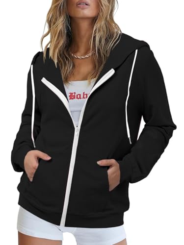 Eniloyal Sweatjacke Damen mit Kapuze Sweatshirt Jacke Kapuzenjacke Hoodie Reißverschluss Kapuzenpullover Full Zip Einfarbig Casual Eniloyal Sweatjacke Damen mit Kapuze Sweatshirt Jacke Kapuzenjacke Hoodie Reißverschluss Kapuzenpullover Full Zip Einfarbig Casual von Eniloyal