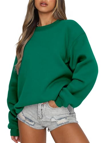 Eniloyal Sweatshirt Damen Pullover ohne Kapuze Langarmshirt Pulli Fleecepullover Baumwolle Sweater Rundhalsausschnitt Herbst Winter von Eniloyal