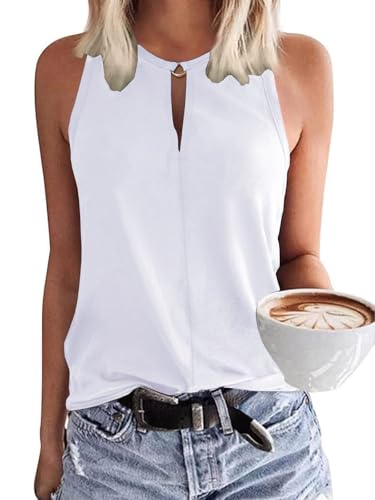 Eniloyal Tank Top Damen Ärmellos Oberteile Sommer Tanktops V-Ausschnitt Blusentop Strand Top Bluse von Eniloyal