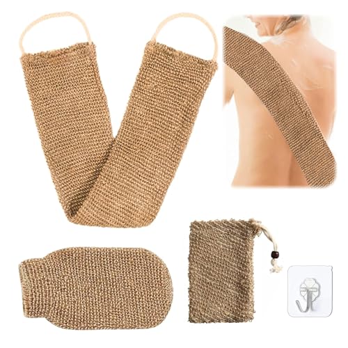 EnixwH 2 Sanftes Exfoliating Gloves, Peelinghandschuh Körper und Peeling Rückenschrubber für Dusche Doppelseitiger Rückenbürste, Peeling Handschuhe Körper, Rückenbürste Dusche für Männer und Frauen von EnixwH