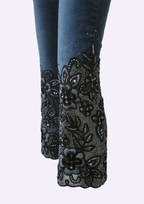 Bestickte Capri Jeans Mit Beads Und Pailletten - Argentin Sun von EnjoyJeans