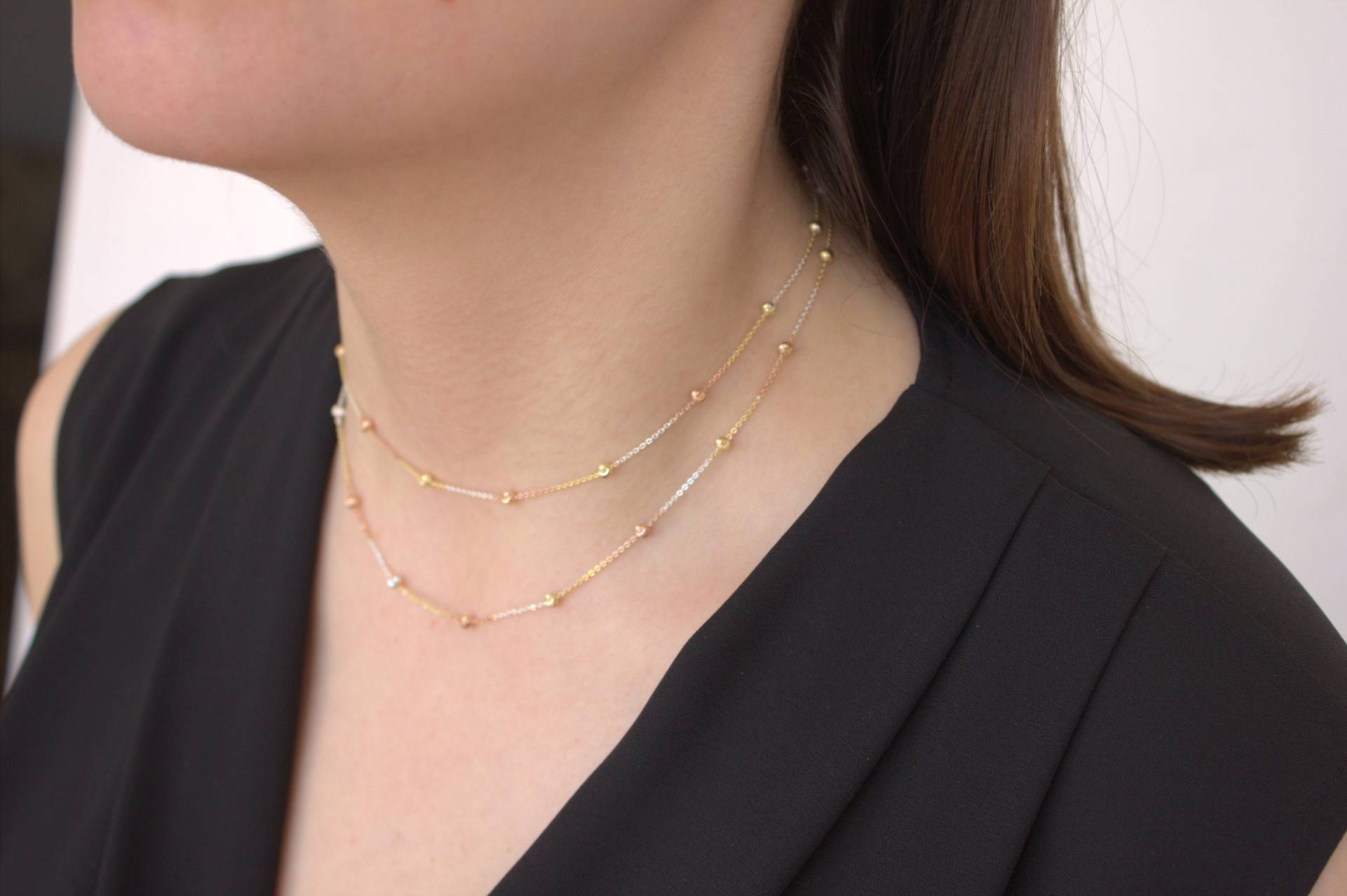 Ring Halskette - Gold Rosa Und Silber von EnjoymentClub