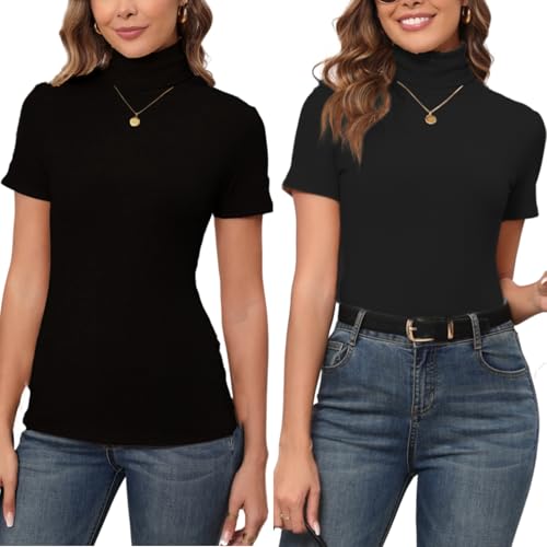 Enjoyoself Damen Rollkragenshirt Eleagant Kurzarm Strickpullover Basic Leichtes Rollishirt Unterziehrolli Slim Fit schwarz,M Enjoyoself Damen Rollkragenshirt Eleagant Kurzarm Strickpullover Basic Leichtes Rollishirt Unterziehrolli Slim Fit schwarz,M von Enjoyoself