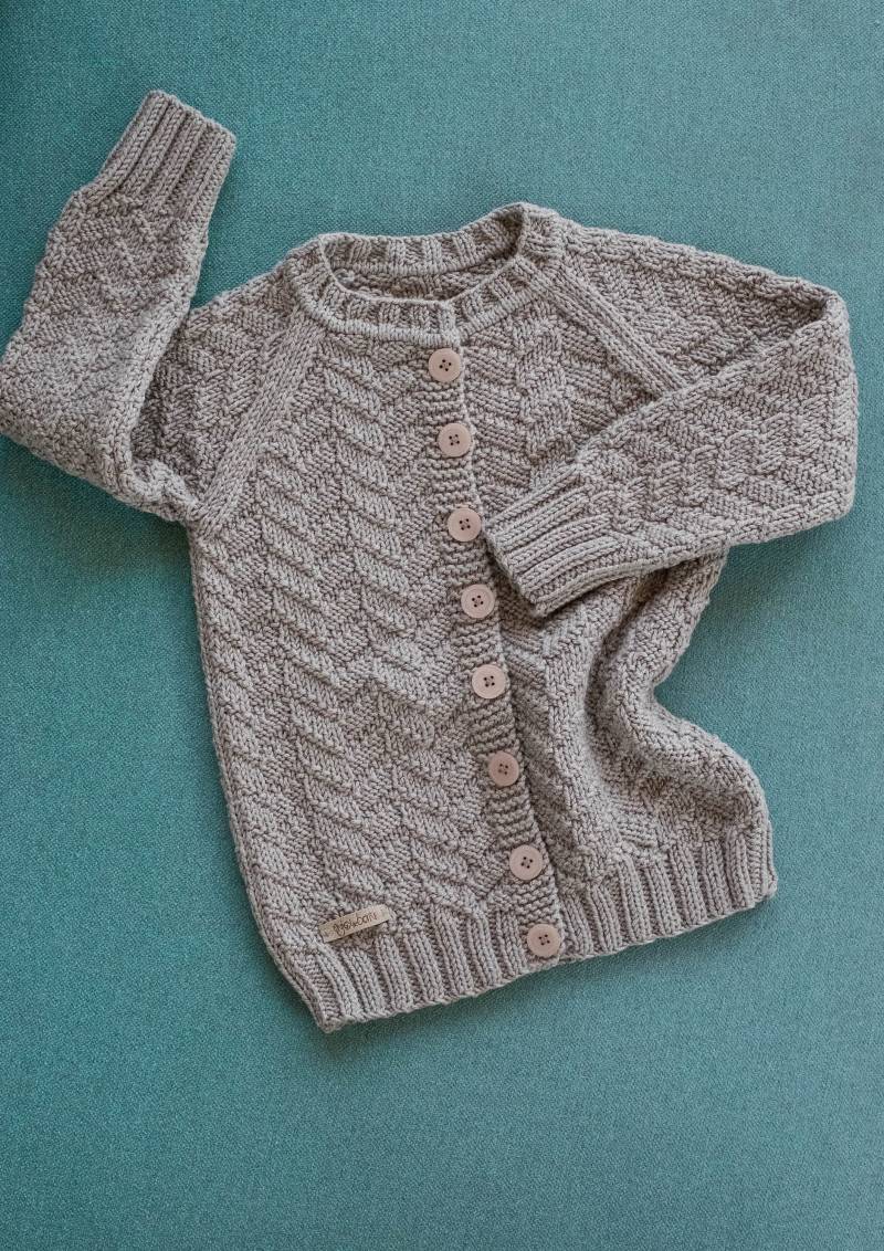 Beige Strickjacke Für Baby, Geschenk Zur Babyparty, Handgemachte Kinder, Babypullover, Merino Handgemachte Strickjacke, Baby von EnjoytheBorn