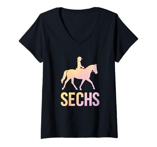 Damen Pferde Reiterin Pferd Mädchen Tochter Schwester T-Shirt mit V-Ausschnitt Damen Pferde Reiterin Pferd Mädchen Tochter Schwester T-Shirt mit V-Ausschnitt von Enkelin Geburtstag Geburtstagsgeschenk