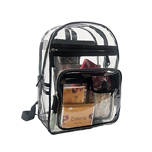 Enkrio Klarer Rucksack Transparenter Rucksack Wasserdicht See Through Rucksack Rucksack Klare Umhängetasche für Männer Frauen Schularbeitsreise von Enkrio