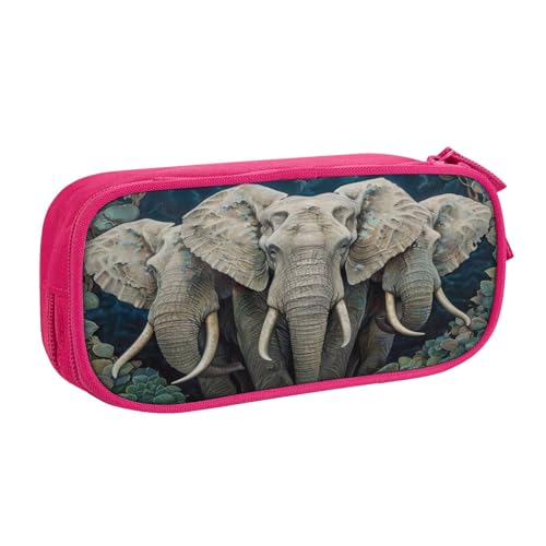 EnkzpoHen Federmäppchen mit Elefanten-Kunstdruck, hohe Kapazität, Reise-Federmäppchen für Büro und Zuhause, doppellagiger Reißverschluss, rose, Einheitsgröße, Schulranzen-Set EnkzpoHen Federmäppchen mit Elefanten-Kunstdruck, hohe Kapazität, Reise-Federmäppchen für Büro und Zuhause, doppellagiger Reißverschluss, rose, Einheitsgröße, Schulranzen-Set von EnkzpoHen