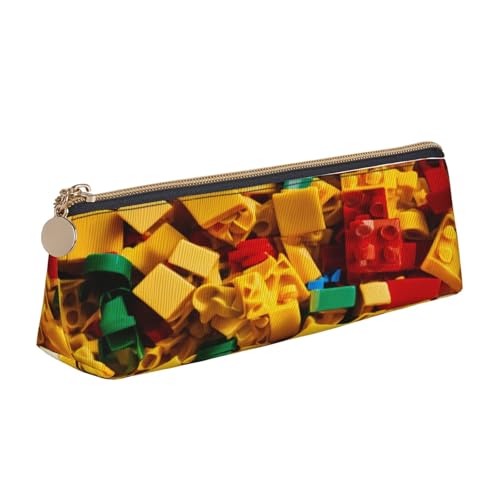 EnkzpoHen Federmäppchen mit buntem Ziegeldruck, kompaktes, stilvolles Federmäppchen mit Reißverschluss, Leder, stilvoll, tragbar von EnkzpoHen