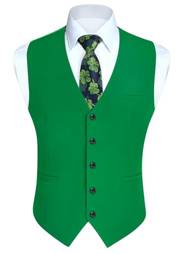 Enlision Anzugweste Herren Navy Blau Formelle Weste Hochzeit Einfarbige Anzugwesten Elegant Business Westen Männer mit Taschen XXL von Enlision