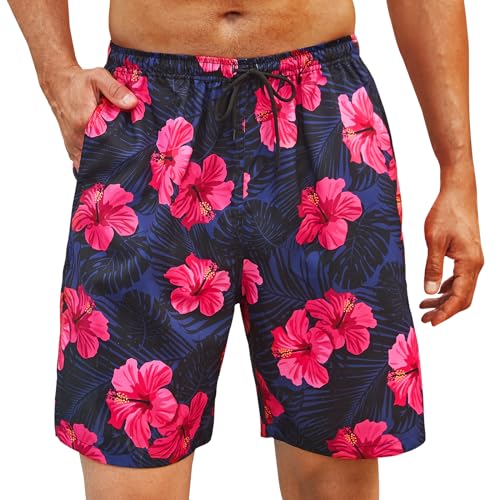 Enlision Badehosen für Herren Badeshorts Blumen Schnelltrocknend Schwimmhose Hawaii Badehose Boardshorts Urlaub Freizeit Surfen kurz Hosen Männer XL von Enlision