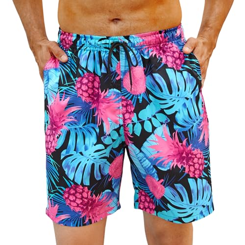 Enlision Badehosen für Herren Badeshorts Hawaii Badehose Schnelltrocknend Sommer Freizeit Hose Kurz Strandshorts Surf Strand Ananas Shorts Männer XL von Enlision