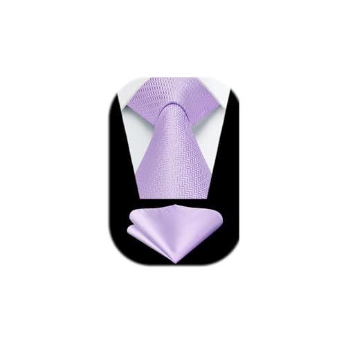 Enlision Elision Hellviolett Krawatten Für Herren Einfarbig Hochzeit Krawatte mit Taschentuch Formelle Elegant Krawatte & Einstecktuch Set von Enlision