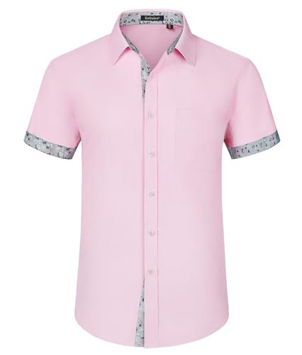 Enlision Herren Hemd Kurzarm Freizeithemden Regular Fit Herrenhemden Freizeithemd Businesshemd Männer Hemden Rosa XXL Enlision Herren Hemd Kurzarm Freizeithemden Regular Fit Herrenhemden Freizeithemd Businesshemd Männer Hemden Rosa XXL von Enlision
