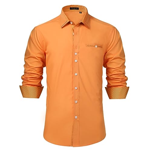Enlision Herren Hemd Langarm Hemden Freizeithemd Regular Fit Freizeit Hemd Business Herrenhemden Orange XXL Enlision Herren Hemd Langarm Hemden Freizeithemd Regular Fit Freizeit Hemd Business Herrenhemden Orange XXL von Enlision