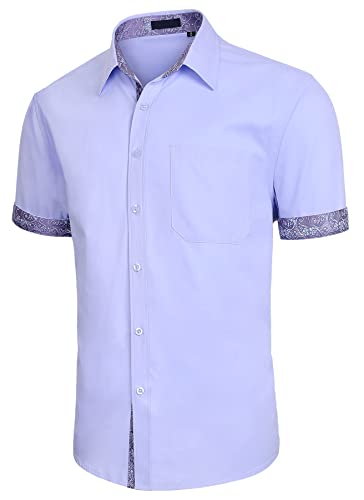 Enlision Hemd Herren Kurzarm Herrenhemden Freizeithemd für Männer Hemden Regular Fit Businesshemd Freizeithemden Violett XXL Enlision Hemd Herren Kurzarm Herrenhemden Freizeithemd für Männer Hemden Regular Fit Businesshemd Freizeithemden Violett XXL von Enlision