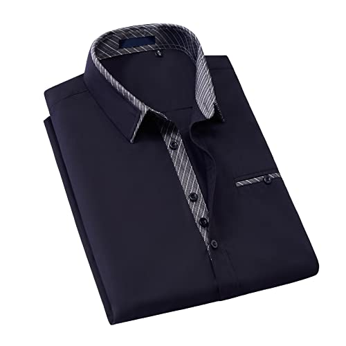 Enlision Herren Hemden Regular Fit Langarm Freizeit Hemd Business Hemden Herrenhemd Marineblau S von Enlision