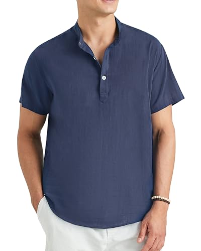 Enlision Leinenhemd Herren Kurzarm Navy Blau Hemd Baumwolle Leichtes Sommerhemd Herren Freizeithemden für Männer Henley Shirt Regular Fit M Enlision Leinenhemd Herren Kurzarm Navy Blau Hemd Baumwolle Leichtes Sommerhemd Herren Freizeithemden für Männer Henley Shirt Regular Fit M von Enlision