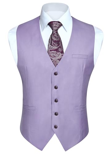 Enlision Weste für Herren formelle Weste Lila Anzugweste für Hochzeit Party Business L von Enlision