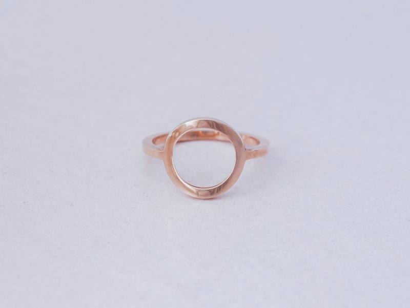 Minimal Offener Runder Ring Aus Rosé Vergoldetem Silber Minimal Offener Runder Ring Aus Rosé Vergoldetem Silber von Enlitho