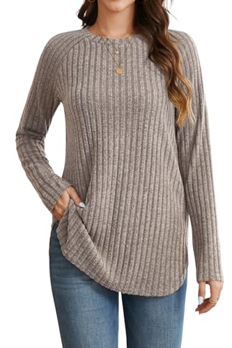 Enmain Damen Pullover Langarm Leichter Strickpullover Damen Herbst Winter Große Größen Rundhals Sweatshirt Elegant Locker Lässige Oberteile Kaffee 2XL Enmain Damen Pullover Langarm Leichter Strickpullover Damen Herbst Winter Große Größen Rundhals Sweatshirt Elegant Locker Lässige Oberteile Kaffee 2XL von Enmain