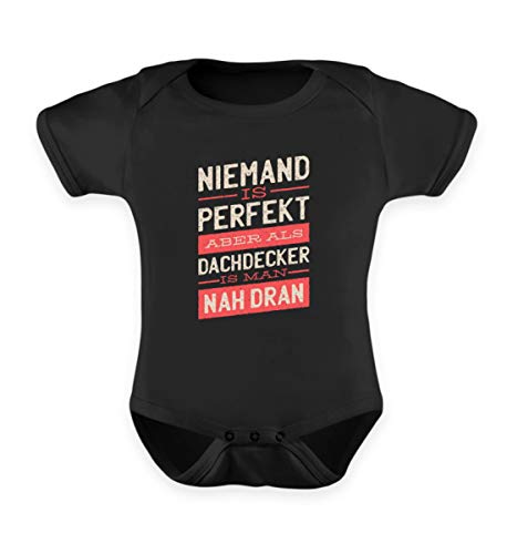 Enomis Dachdecker Geschenk Sprüche Geschenkidee - Baby Body -0-6 Monate-Schwarz von Enomis