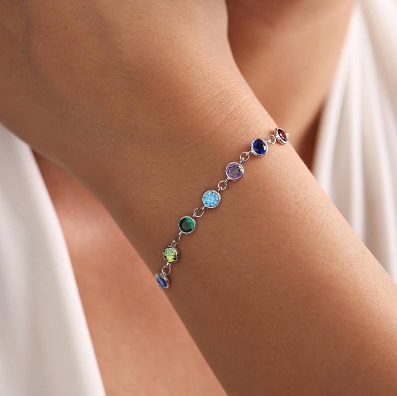 Personalisiertes Geburtsstein Armband Zierliches Familien Schmuck Geschenk von EnosJewelry