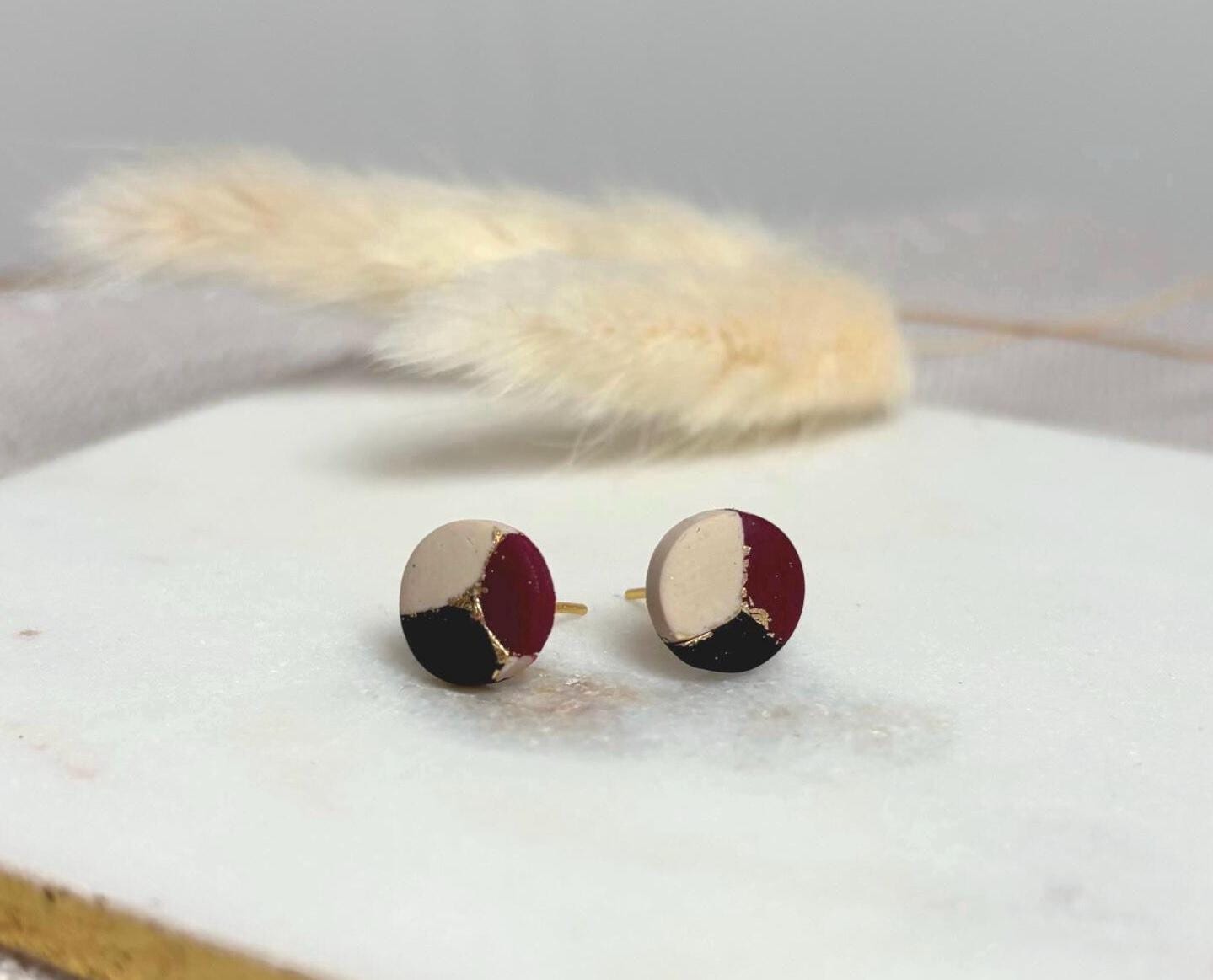 Ohrringe „Penelope"Marmor Ohrstecker Polymer Clay von Enoughtobe