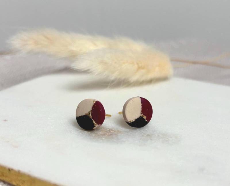 Ohrringe „Penelope"Marmor Ohrstecker Polymer Clay von Enoughtobe