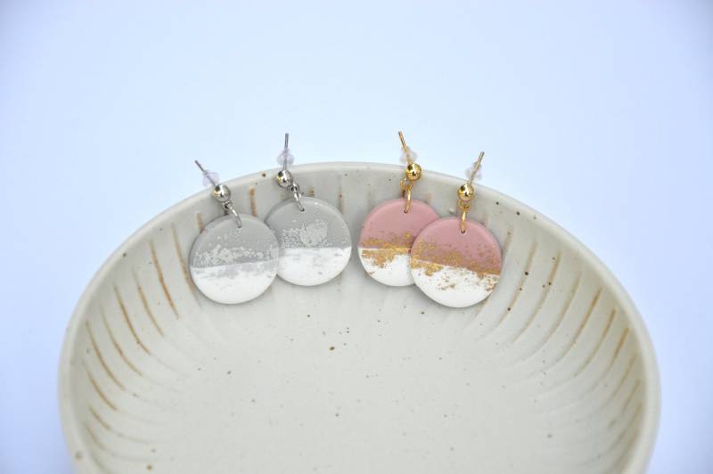 Polymer Clay Ohrringe „Blush" von Enoughtobe