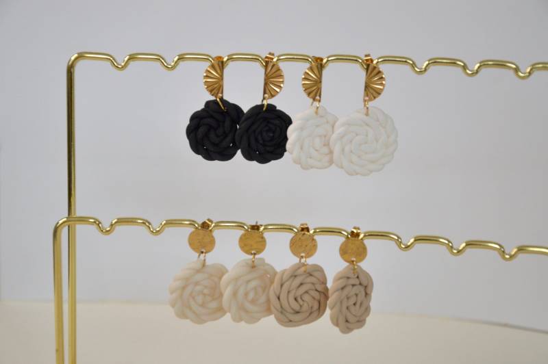 Polymerclay Ohrringe „Makrame" von Enoughtobe