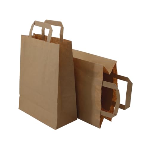 Enpack - 250 Papiertüten braun mit Henkel - Geschenktüten für kleine Geschenke 22+11x28 cm - Papiertragetaschen aus Kraftpapier - Braune Papiertüten - Papier Geschenktaschen zum befüllen von Enpack
