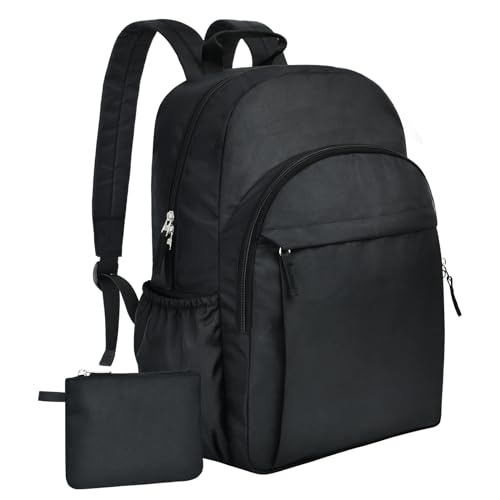 Enqinar Rucksack für Damen, Reiserucksack, Handgepäck, Herren-Arbeitsrucksack, wasserabweisend, Rucksäcke für Teenager, 39 cm, Schwarz, Medium, Casual von Enqinar