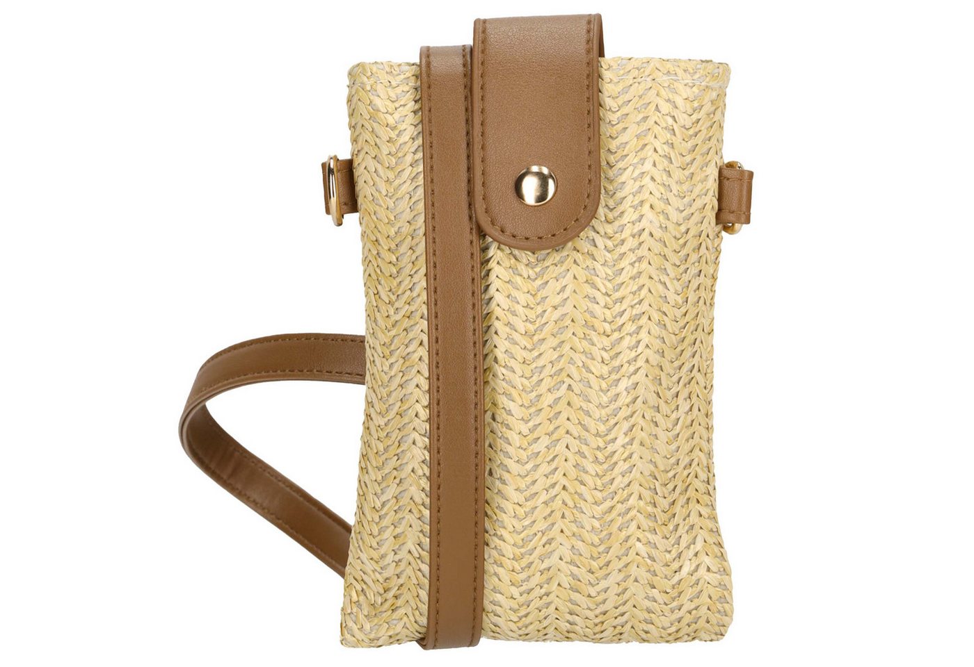 Enrico Benetti Handytasche zum umhängen Kleine Handyumhängetasche (in toller Stroh Optik, ideal für den Sommer), Kompatibel mit Apple iPhone 13, 14, 15, 16 Pro, Pro Max, Plus von Enrico Benetti