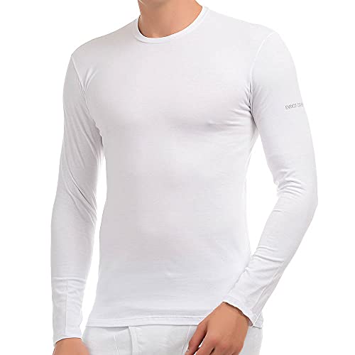 Enrico Coveri (3 Stück) Langarmshirt aus bi-elastischer Baumwolle, Weiß, XL von Enrico Coveri