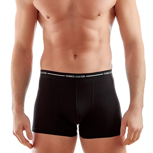 Enrico Coveri (6 Stück) Boxershorts aus elastischer Baumwolle., Schwarz M von Enrico Coveri