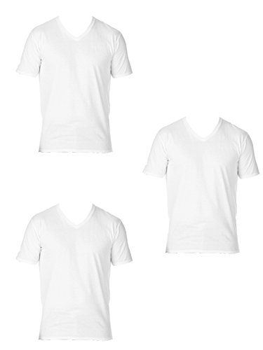 Enrico Coveri 3 Herren T-Shirt Halbarm Ausschnitt Spitze Warm Baumwolle Interlock Art. ET1201, Weiß, XXL von Enrico Coveri
