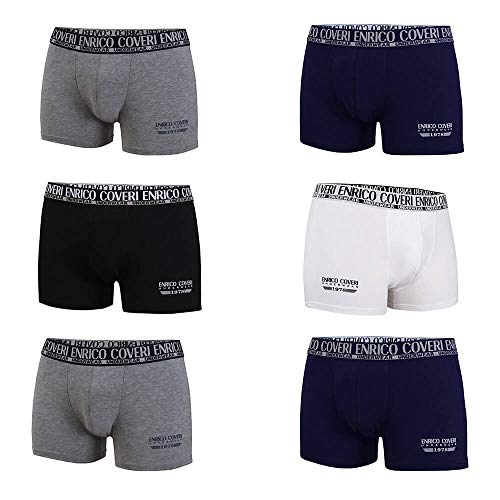Enrico Coveri Boxershorts aus elastischer Baumwolle, 6 Stück, Mehrfarbig Small von Enrico Coveri