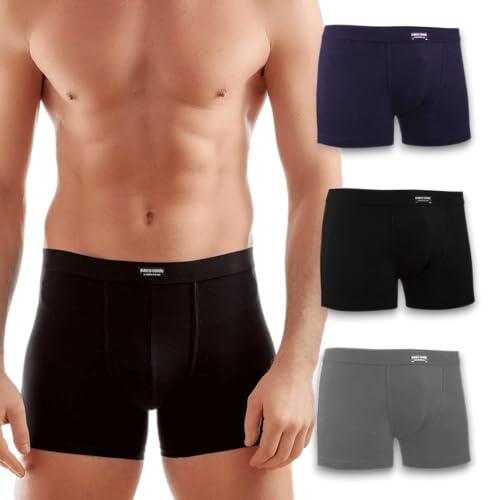 Enrico Coveri Boxershorts für Herren, Baumwolle, elastisch, mit weichem Bund – praktisch mit maximalem Komfort – 3 Stück, Dunkel, XXL von Enrico Coveri