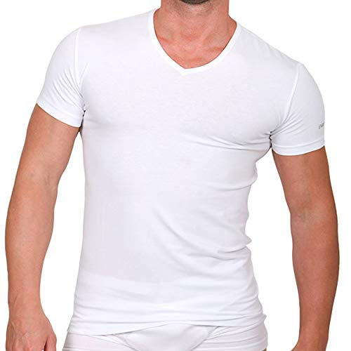 Enrico Coveri T-Shirt V-Ausschnitt aus elastischer Baumwolle, Mehrfarbig X-Large von Enrico Coveri