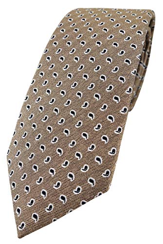 Enrico Sarto hochwertige Designer Seidenkrawatte in braun silber schwarz kleines Paisley gemustert von Enrico Sarto