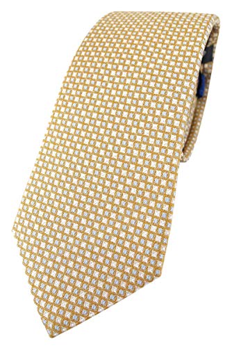 Enrico Sarto hochwertige Designer Seidenkrawatte in gold silber blau karomuster von Enrico Sarto