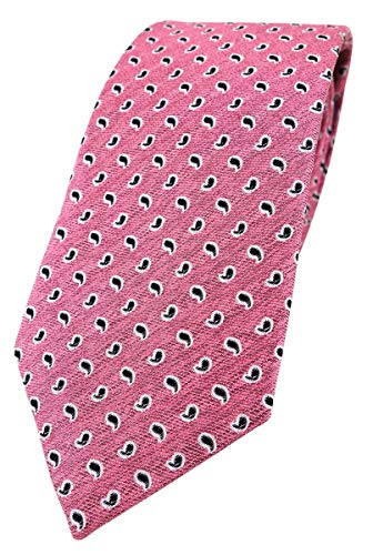 Enrico Sarto hochwertige Designer Seidenkrawatte in rosa schwarz silber kleines Paisley gemustert von Enrico Sarto