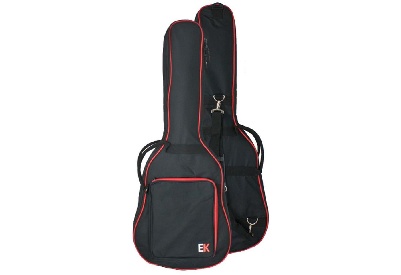Enrique Keller Gitarrentasche EK FGCC10RD Gitarrentasche 3/4 Klassik 10 mm, schwarz/rot, mit großem Notenfach von Enrique Keller