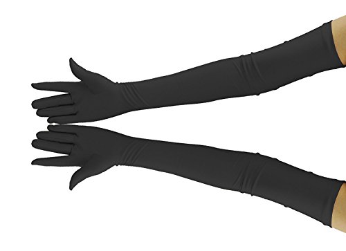 Ensnovo lange Handschuhe für Erwachsene, 51,1 cm, über Ellenbogen, Stretch, Opernhandschuhe, Spandex - Schwarz - Large von Ensnovo