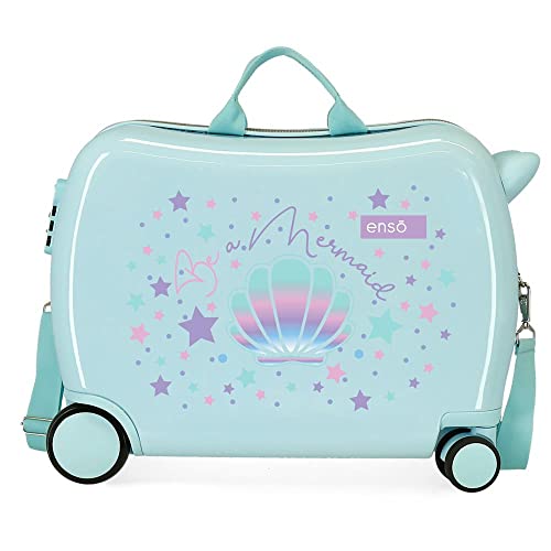 Enso Be a Mermaid Kinder-Koffer Grün 50x39x20 cms Hartschalen ABS Kombinationsschloss 34L 2,1Kgs 4 Räder Handgepäck von Enso