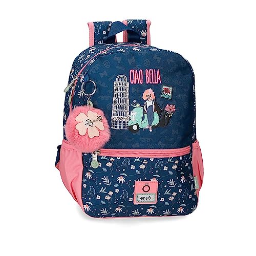 Enso Ciao Bella Kinderwagen-Rucksack, klein, Blau, 25 x 32 x 12 cm, Polyester, 9,6 l, blau, Talla única, Kleiner Wanderrucksack von Enso