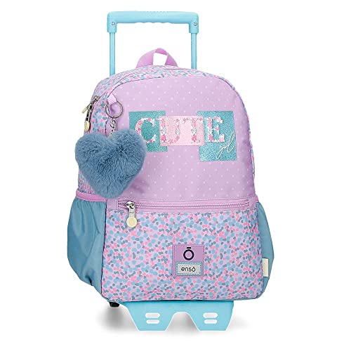 Enso Süßer Mädchen Vorschulrucksack mit Lila Trolley 25x32x12 cm Polyester 9,6L von Enso