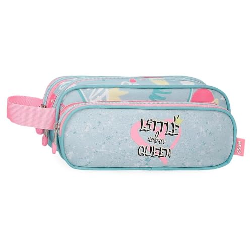 Enso Little Urban Queen Dreifach-Federmäppchen, Blau, 22 x 10 x 9 cm, Polyester, blau, 22x10x9 cms, Dreifachmäppchen von Enso