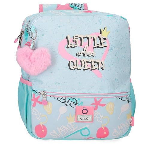 Enso Little Urban Queen Vorschulrucksack, anpassbar an Trolley, Blau, 25 x 32 x 12 cm, Polyester, blau, 25x32x12 cms, Wanderrucksack von Enso